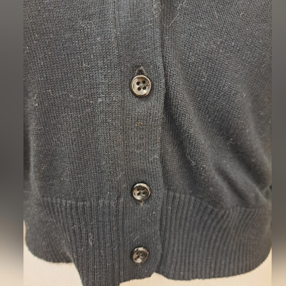 Embellished Black Cropped Cardigan   Size L - Picture 3 of 7